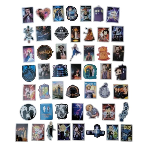 Doctor Who Stickers Lot 50 Stocking Stuffer Tardis Time Lord Daleks Whovian Gift - Picture 1 of 10